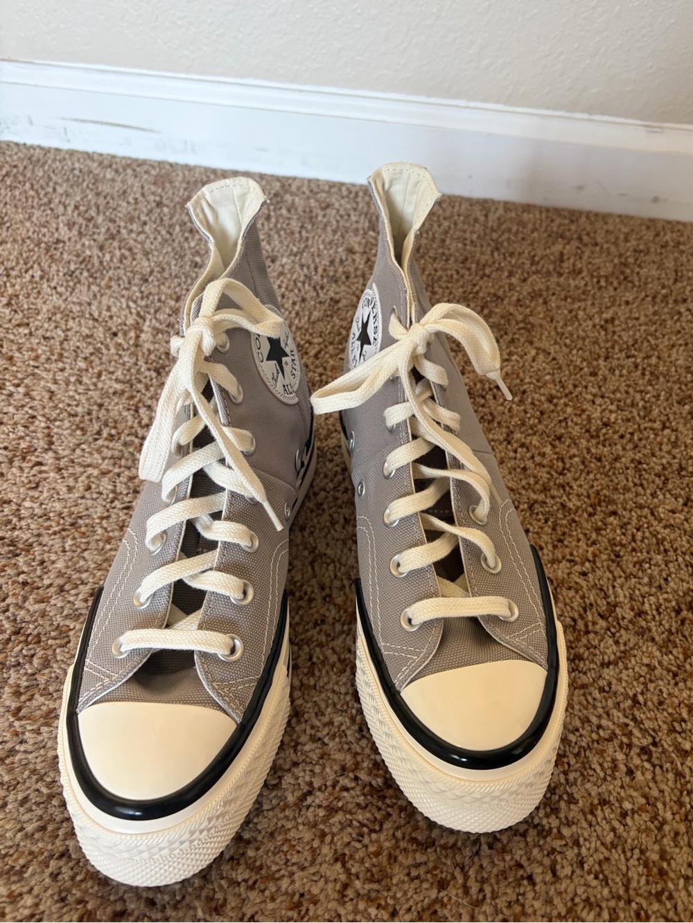 Platform Grey Chuck Taylor High Top Converse